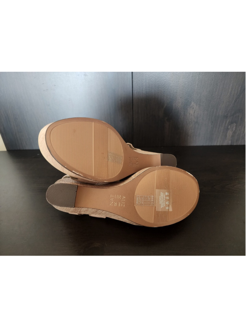 Naturalizer Carlita Leather Braided Wedge Sandals Platform 8 M Light Mauve Beige - Picture 10 of 15